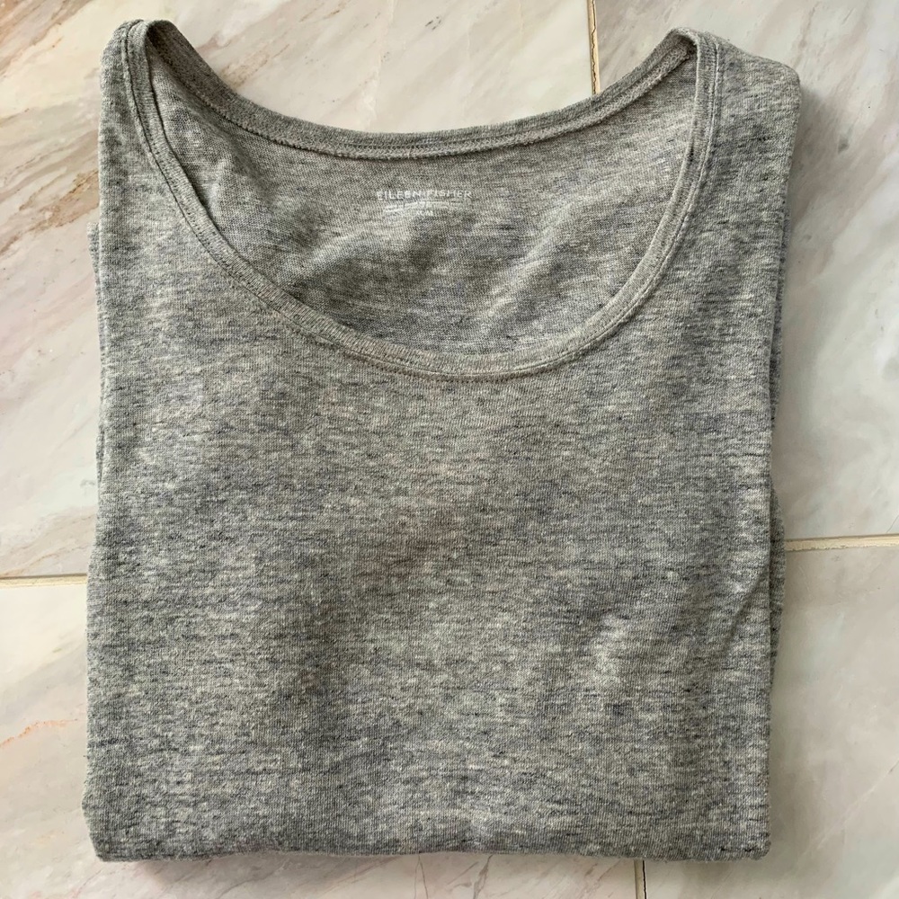 Eileen Fisher Slub Cotton Long Sleeve T